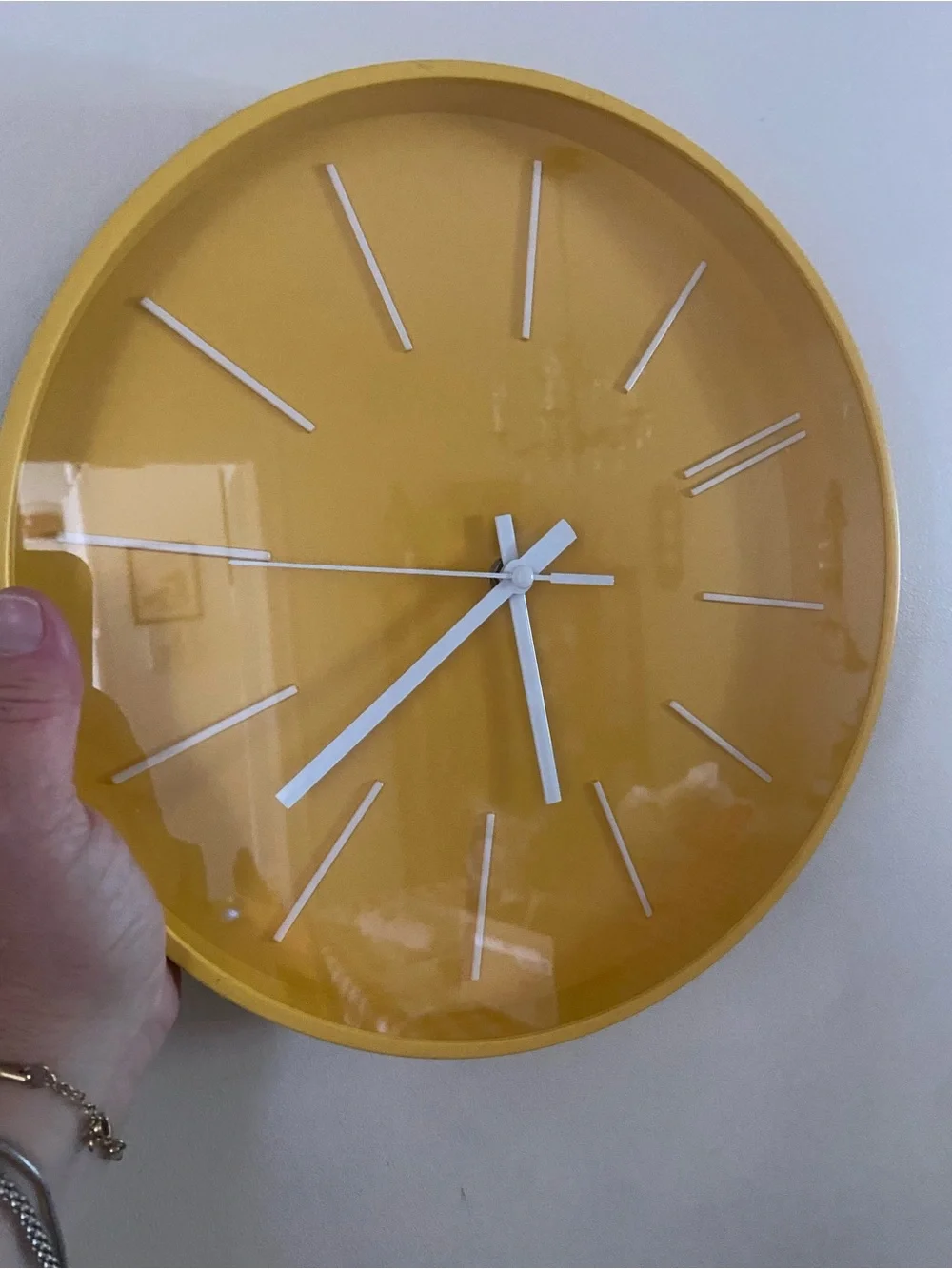 Yellow Modern Minimalist Wall Clock - White Hands
